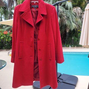 Scarcely-worn red wool winter coat by Fleet Street